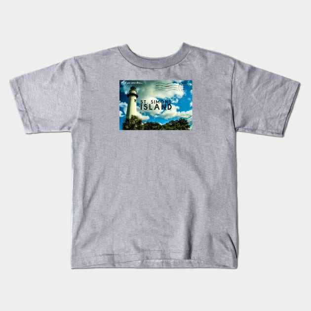 St. Simons Island Postcard (color) Kids T-Shirt by Jeff Allyn Szwast